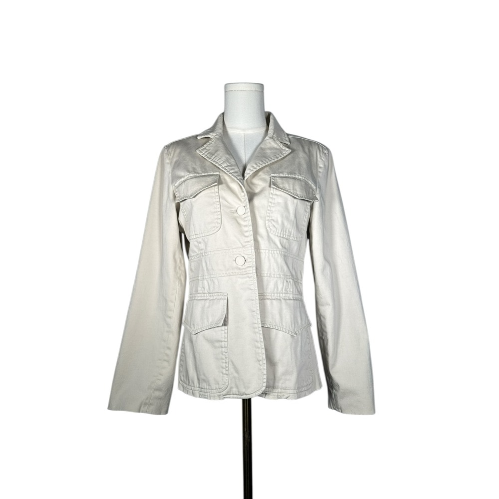 Rampage Clothing Company Women Beige Utility Jacket Button Down Pockets Size‎ S